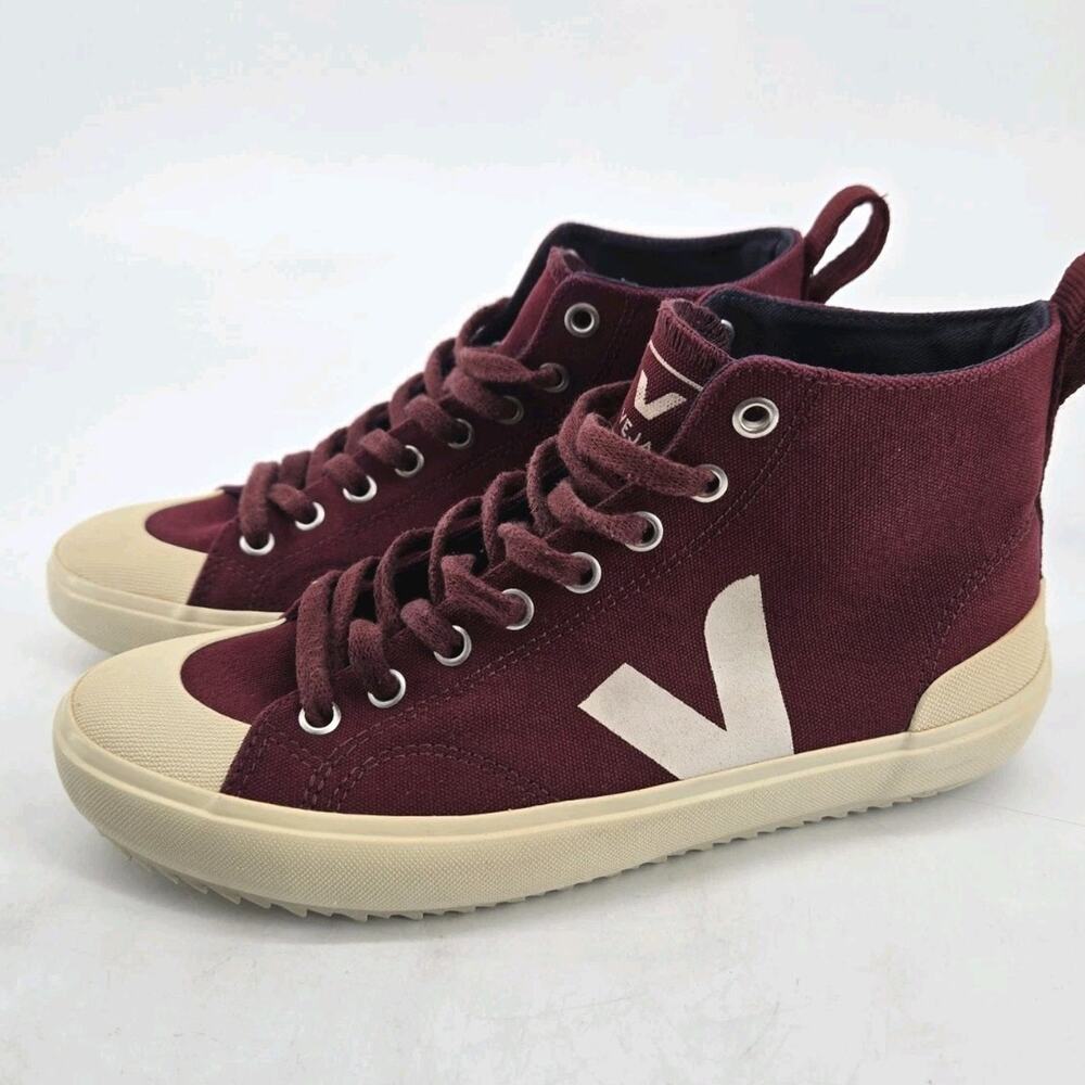 Veja Nova High Top Canvas Trainers Amarante Burgundy Shoes Anthropologie Sz 7